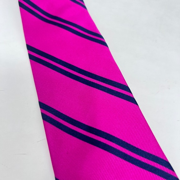 U. S. Polo Assn. Silk Men's Tie Striped Pink and Blue - Picture 2 of 9